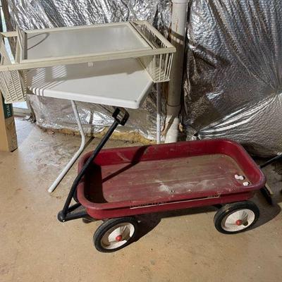 Adjustable Table, Breakfast in Bed Tray and Vintage Red Wagon