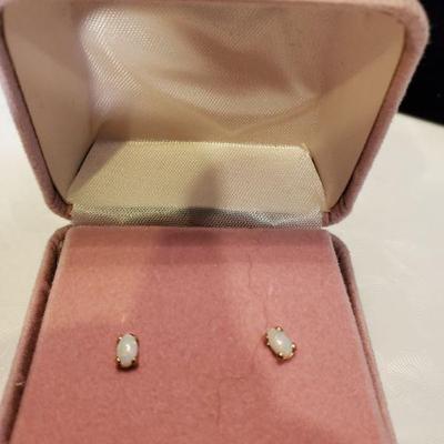 Opal Oval Earrings, 14k 