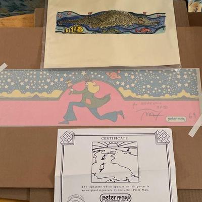 Alligator Designed by Walter Anderson, Bottom Print Peter Max Original Signature