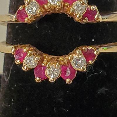 Moissantite and Spinel Ring, FRFV 14k, 4.83g gross