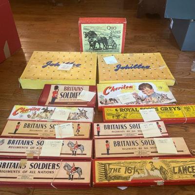COLLECTION of VINTAGE Cast Iron Soldiers: Britain's, Cherilea, Johillco, Burnley