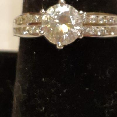 Engagement Ring, 14k and Cubic Zirconium, 3.09g gross Circa 