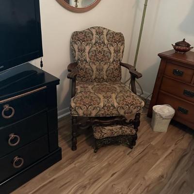 Antique Chair with matching foot stool