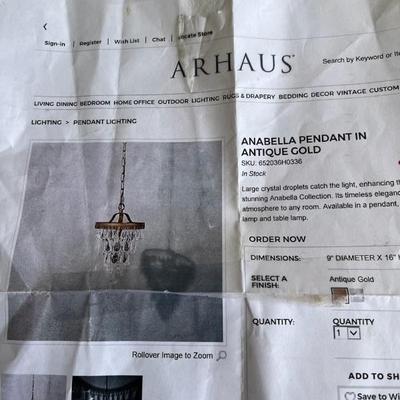 Arhaus pendants-new in box
