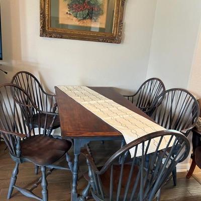 Solid wood dinette with 5 chairs