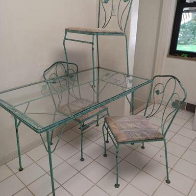 Wrought-iron table with 4 chairs