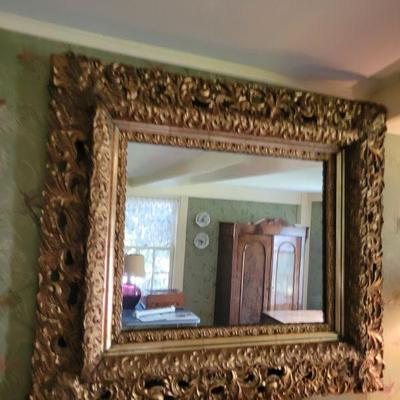 guilded wood mirror