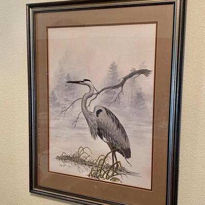 Signed Heron Artwork