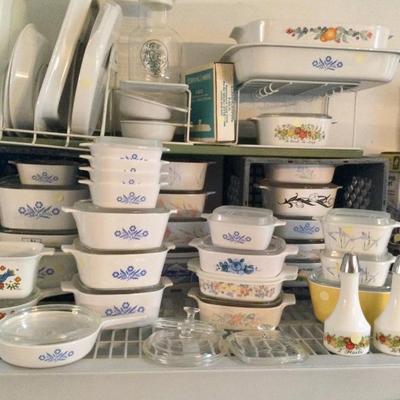Large selection of Corning ware, discontinued in 2000
