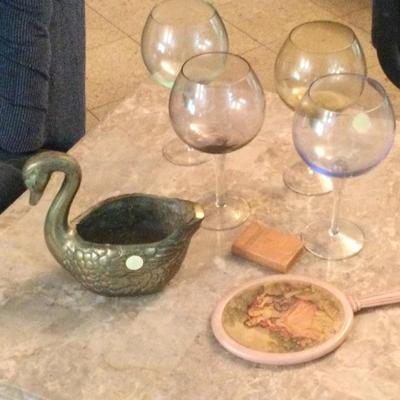 Colored wine glasses