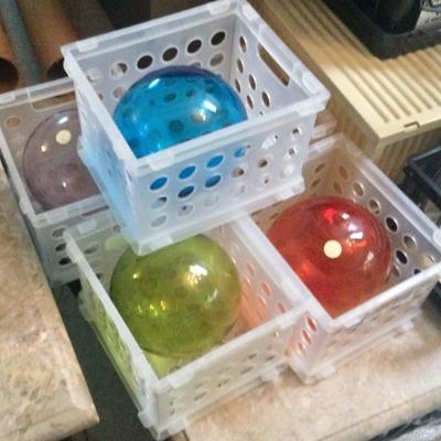 Blown glass colored balls