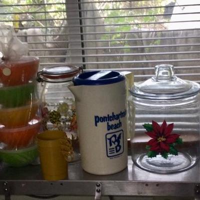 Pontchatrain beach pitcher, canisters