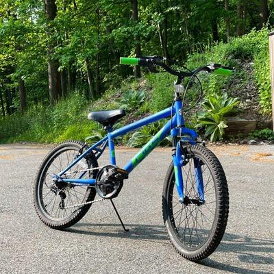 CHILD’S CROSS FIRE BCA BICYCLE | Bicycle Corporation of America, blue frame with front shocks.