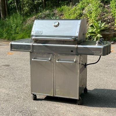 WEBER GENESIS GRILL | Stainless steel 3 burners plus a side burner, no propane tank - not tested.
