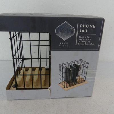 Family Dinner Must Have: Dashing Fine Gifts Phone Jail includes Lock & Key, USB Cable, 3 Charging Ports - NIB