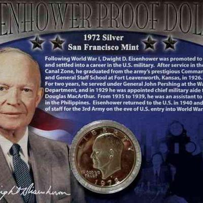 SST359 - 1972-S SILVER Eisenhower Proof Dollar with COA