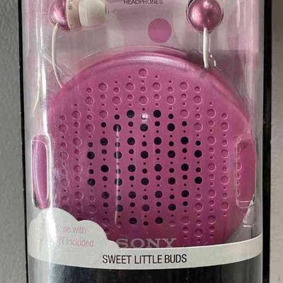 SST010 - Brand New Sony Sweet Little Buds Stereo Headphones w/Case w/Speaker #2 of 2