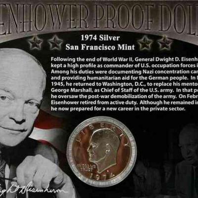 SST360 - 1974-S SILVER Eisenhower Proof Dollar with COA