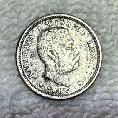 SST353 - 1883 Hawaii King Kalakaua 10 cents Silver Dime