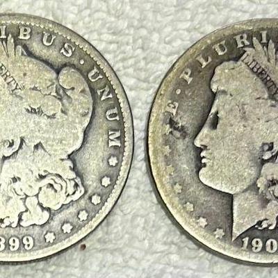 SST367 - A Pair of New Orleans (O) Minted Morgan Silver dollars