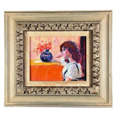 JULEE DOCKING (FLORIDA, 20TH C.) | In A Pensive Mood Oil & pastel on paper Signed lower left, framed under glass, signed and titled on...