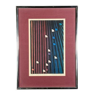 HARRIET FEBLAND (20TH/21ST CENTURY) | Haystacks 80 Indigo Ed. 20/25, pencil signed lower right, titled lower margin Colorful geometric...