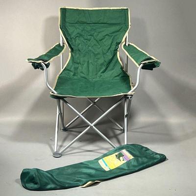 CAMPING CHAIR | Green folding chair in carrying bag.
