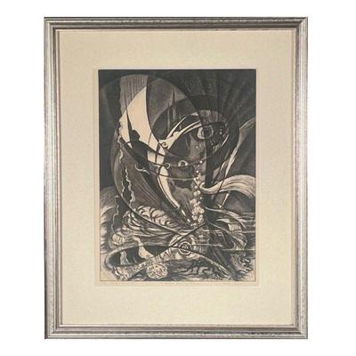 RALPH FABRI (1894-1975) | Etching titled Brave New World! and ed. 10/50 lower left, pencil signed lower right, dedication 