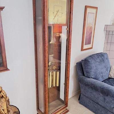 Vintage 80s Sligh Contemporary Trend Grandfather Clock