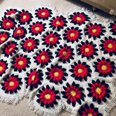 Crochet Flower Throw