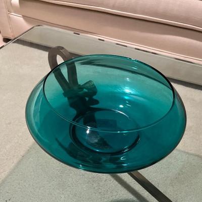 MCM Blue Glass Bowl
