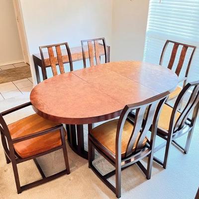 MCM Century Dining Table w/ Leaf & 6 Chairs
