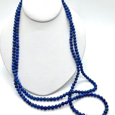 #76 â€¢ Two Afghan Lapis Lazuli Small Bead Necklaces
