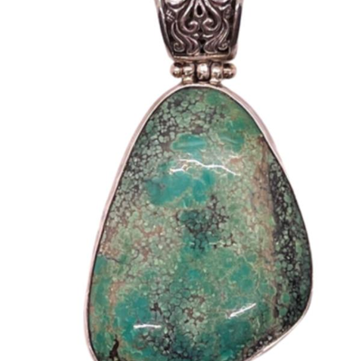 #99 â€¢ Vintage Sterling & Turquoise Stone Pendant
