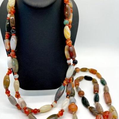#122 â€¢ Two Necklaces of Large Polished Stones
