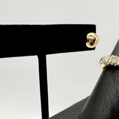 #37 â€¢ 14K Gold Band w/ Six Diamonds, Size 8.25 AND 14K Gold 7mm Hollow Bead Post Earrings
#38 â€¢ Elegant 14K Gold Lapis Lazuli Oval...