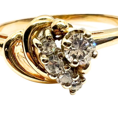 #35 • 14K Yellow Gold Diamond Ring w/ Five Stones - Size 9.25
