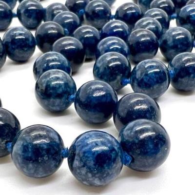 #80 â€¢ Deep Blue Lapis Bead Vintage Necklace
