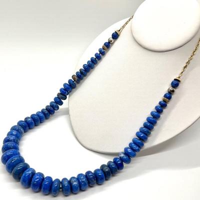 #5 • Afghan Lapis Lazuli and 14K Gold Necklace
