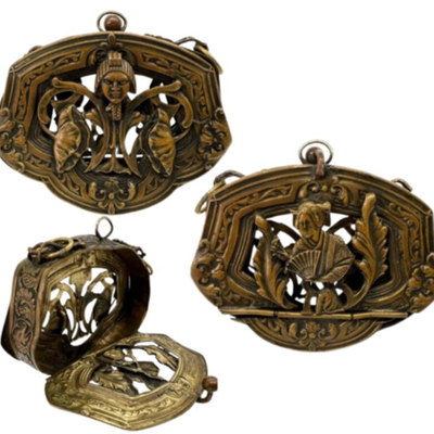 #115 â€¢ Large Japanese Hinged Bronze Cut-Out Pendant
