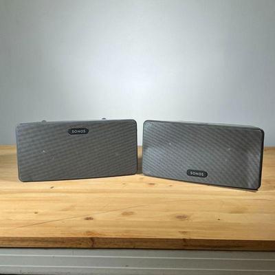SONOS SPEAKERS (PAIR) | Pair of Sonos Speakers Model Play 3. Not Tested. - l. 10.5 x w. 6.25 x h. 5 in
