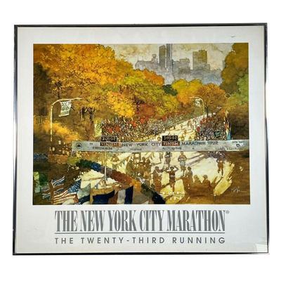 1992 NYC MARATHON POSTER | Official 1992 New York City marathon commemorative print poster; â€œThe Twenty-Third Runningâ€; featuring...