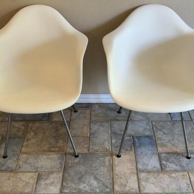 (2) Eames for Herman Miller Molded Plastic Chairs