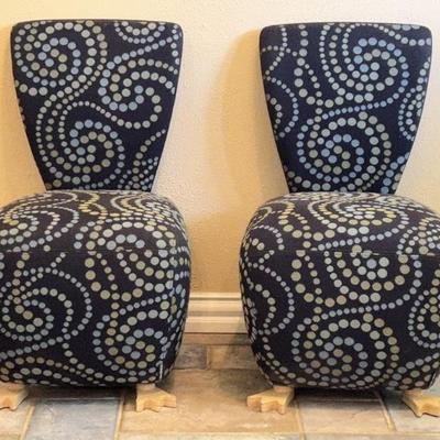 Pair Postmodern Dauphin Bobo Chairs w/ Duck Feet