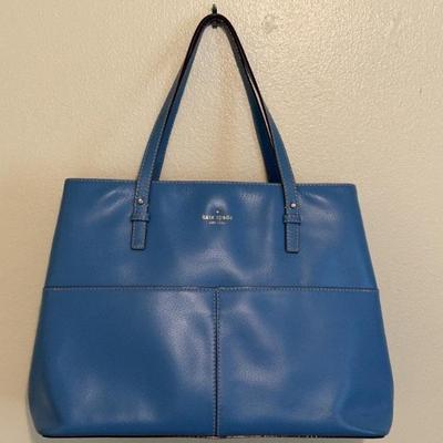 Kate Spade Blue Leather Work Tote