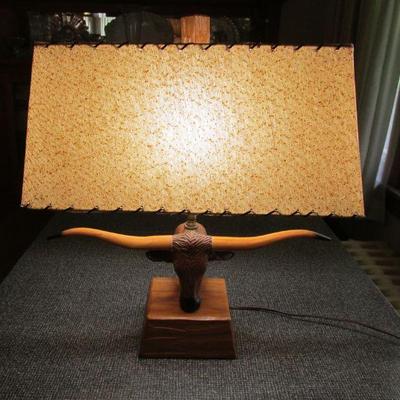 Rare Ranch Oak steer head lamp