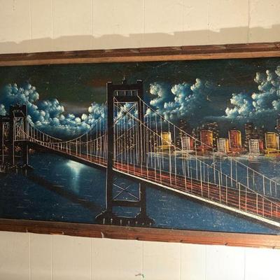 Bay Bridge Velvet Painting