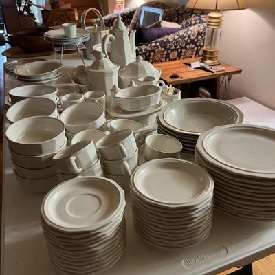 Large collection of Pfaltzgraf Heritage White among many dish sets from Lenox, Mikasa, Noritake and more 