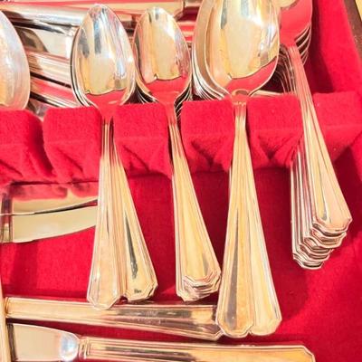 One of over a dozen silverware settings, many complete with hostess piecesâ€¦and many sets never used!!!