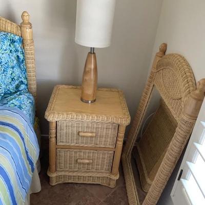 two nightstands and lamps, part of the queen size bedroom set